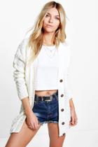 Boohoo Lucy Cable Knit Cardigan Cream
