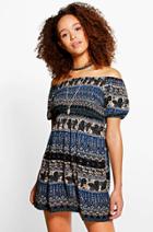 Boohoo Juliana Off The Shoulder Dress Multi