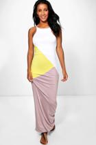 Boohoo Jasmine Colour Block Maxi Dress Multi