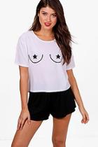 Boohoo Star Placement Tee & Short Set