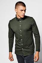 Boohoo Khaki Long Sleeve Jersey Shirt