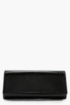Boohoo Amy Patent Quilted Clutch