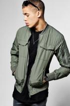Boohoo Polyester Ma1 Bomber Jacket Khaki