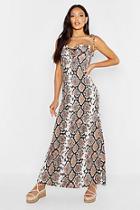 Boohoo Snake Tie Lace Front Maxi Dress