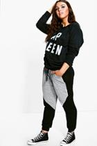 Boohoo Plus Cassey Panel Jogger Multi