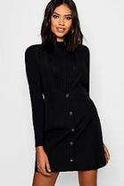 Boohoo Plunge Front Button Pinafore Dress