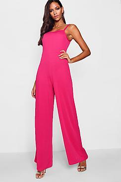 Boohoo Square Neck Wide Leg Jumpsuit