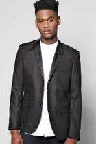 Boohoo Smart Tux Skinny Fit Jacket With Satin Lapels Black