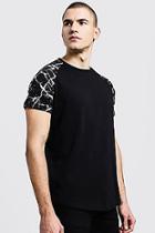Boohoo Longline Metallic Marble Effect Raglan T-shirt