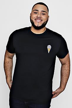 Boohoo Big And Tall Ice Cream Badge T-shirt