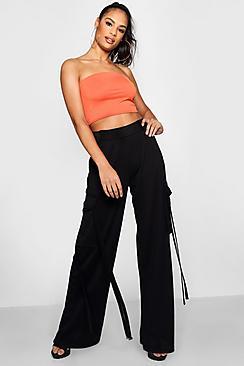 Boohoo Abigail Cargo Tassel & Pocket Trousers