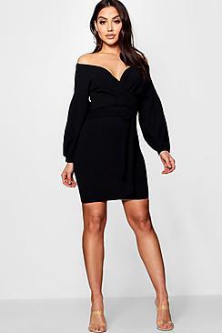 Boohoo Danni Off The Shoulder Bodycon Dress