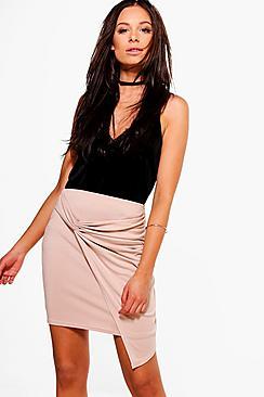 Boohoo Aurellia Rouched Side Mini Skirt