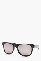 Boohoo Black Retro Glasses With Mirror Lens