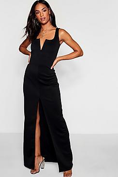 Boohoo Tall V Bar Maxi Dress