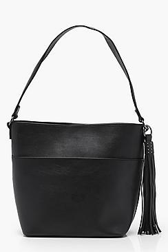 Boohoo Erin Studded Tassel Slouch Day Bag