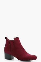 Boohoo Kitty Scallop Trim Heel Pull On Chelsea