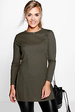 Boohoo Plus Shelley Side Split Rib Unit Jumper