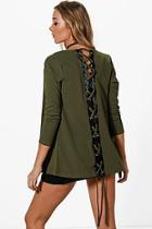 Boohoo Julia Lace Up Back Blazer
