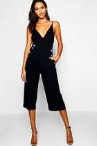 Boohoo Button Detail Wide Leg Culotte