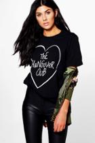 Boohoo Bailey Hangover Club T-shirt Black