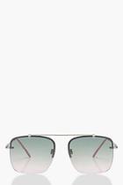 Boohoo Lucy Ombre Lens Square Aviator Sunglasses