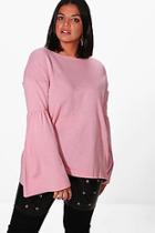 Boohoo Plus Frankie Flare Sleeve Jumper