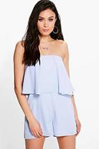 Boohoo Double Layer Woven Strapless Playsuit