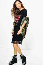 Boohoo Abbie Oversized Band T-shirt Dress Multi
