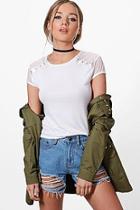 Boohoo Nicky Eyelet Trim Mesh T-shirt