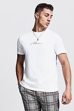 Boohoo Orange Man Signature T-shirt