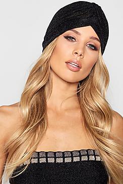 Boohoo Mia Metallic Twist Knotted Hat