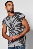 Boohoo Tie Dye T Shirt With Cap Sleeve Black