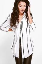 Boohoo Donna Bold Pinstripe Chiffon Shirt