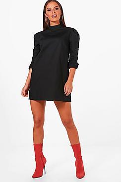 Boohoo Petite Laura Admiral Style Woven Shift Dress