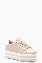 Boohoo Tia Stripe Sole Platform Trainers