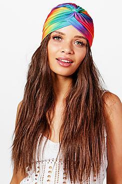 Boohoo Sophie Rainbow Print Turban