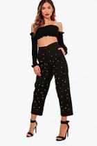 Boohoo All Over Pearl Embellished Utility Trouser