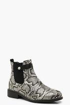 Boohoo Snake Print Chelsea Boots