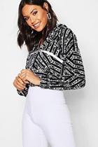 Boohoo Printed Sequin Trim Jacket