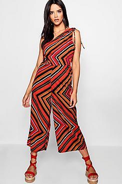 Boohoo Charlotte Column Culotte Striped Jumpsuit