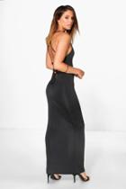 Boohoo Lissandra Lace Back Strappy Maxi Dress Black