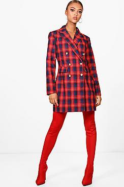 Boohoo Check Blazer Dress