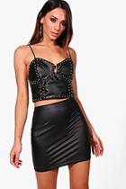 Boohoo Petite Georgia Vinyl Mini Skirt