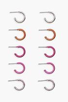 Boohoo Kirsten Multi Coloured Mini Hoops 5 Pack