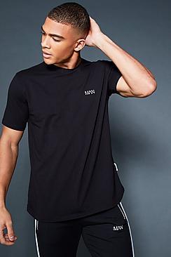 Boohoo Curved Hem T-shirt With Contrast Back Tape