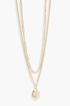 Boohoo Oval Locket Simple Layered Necklace