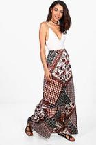 Boohoo Anouk Ruffle Detail Woven Maxi Skirt