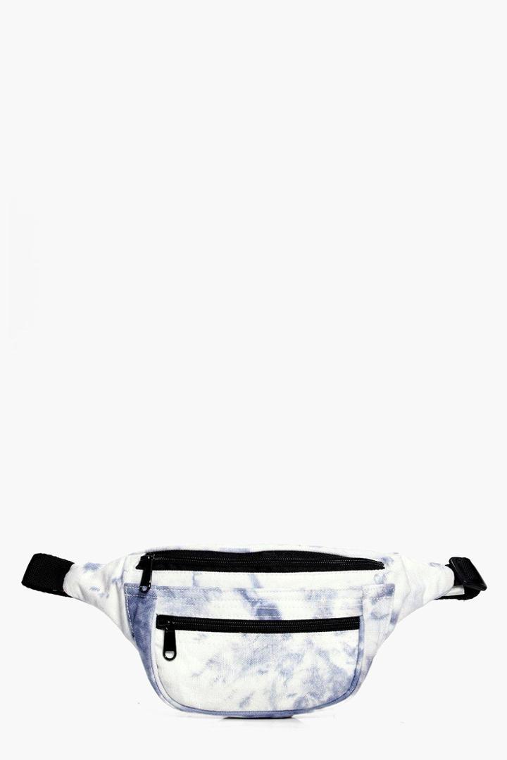 Boohoo Sophie Tie Dye Bumbag Blue