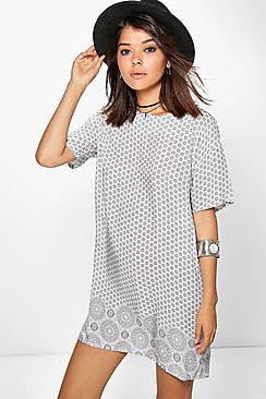Boohoo Sonia Cap Sleeve Shift Dress